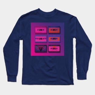 Futuristic Retro Cassette Tapes Long Sleeve T-Shirt